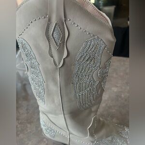 Women's Western Boots with Silver Embellishments- New